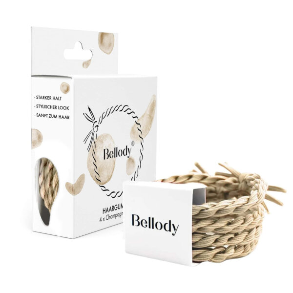 Bellody Original Haargummis (4 St&uuml;ck - Champagne Beige)