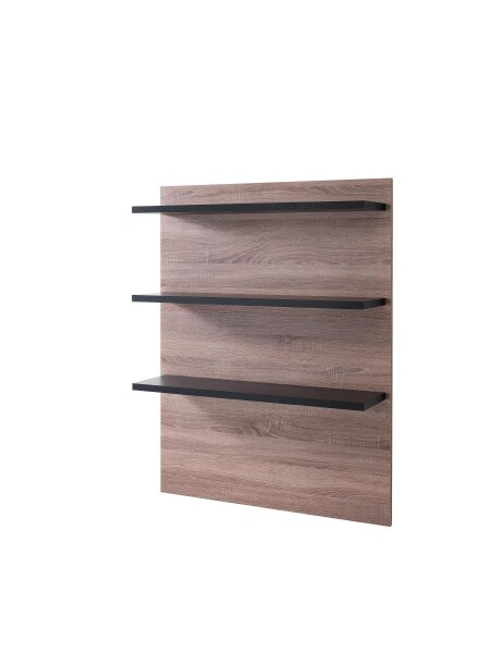 XanitaliaPro Schwarz & Eiche Wanddisplay mit Regalen