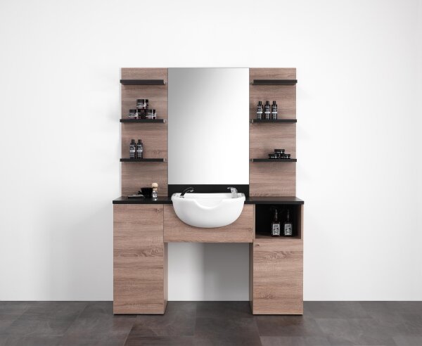 XanitaliaPro Barber 1 Barbierschrank Schwarzes Laminat...