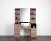 XanitaliaPro Barber 1 Barbierschrank Schwarzes Laminat & Eiche