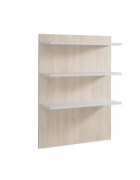 XanitaliaPro Wandvitrine L&auml;rche Natur und Laminat Wei&szlig;