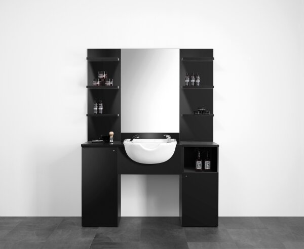 XanitaliaPro Barber 1 Black Barbierschrank Schwarzes Laminat