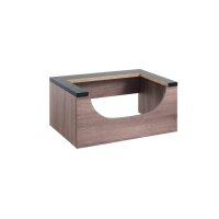 XanitaliaPro Wandschrank mit Waschbecken, Schwarz & Eiche