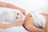 XanitaliaPro Wei&szlig;e Gesichtsmaske aus Vlies, glatt aus Baumwollmix, cm 22 - 50 g, Polybag 100 St&uuml;ck