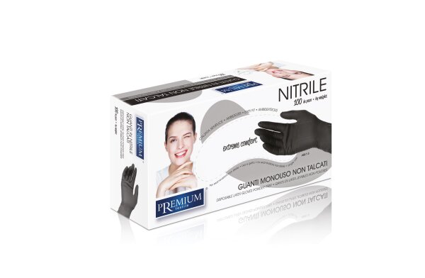 XanitaliaPro Puderfreie schwarze Nitrilhandschuhe, Taglia...