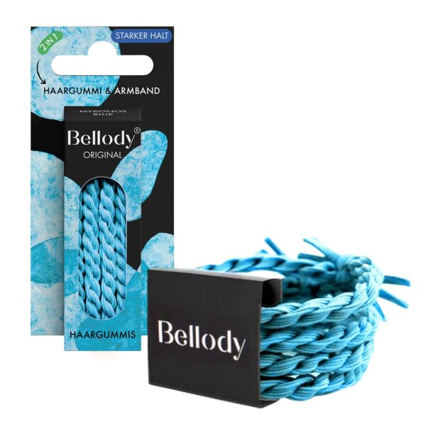 Bellody Original Haargummis (4 St&uuml;ck - Mykonos Blue)