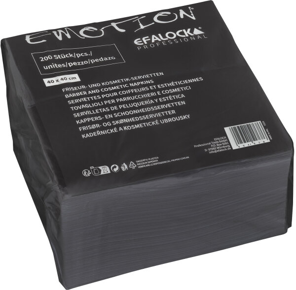 Efalock Emotion Kosmetikservietten schwarz 200Stk.