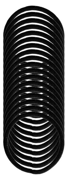 Denman Zopfgummis 4 mm, 18er Karte, schwarz