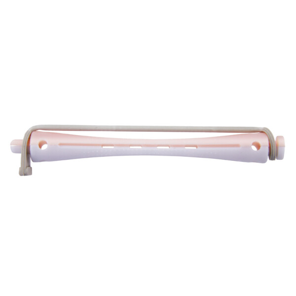 Kaltwellwickler 95mm &Oslash; 7mm 2 farbig lang Rundgummi weiss/rosa 12er Beutel