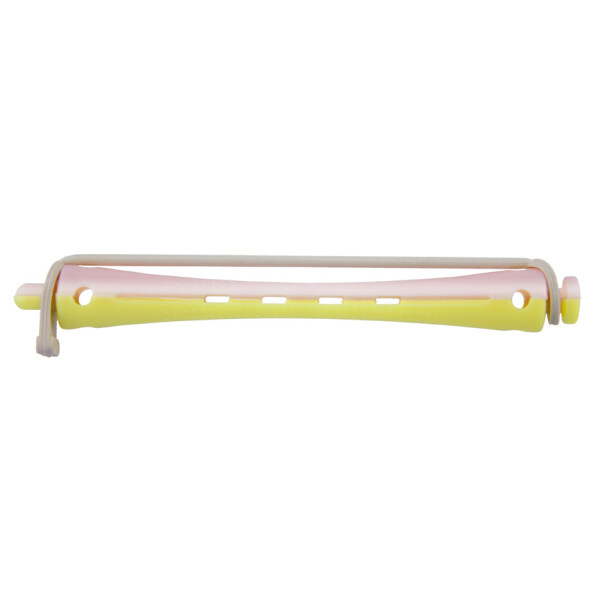 Kaltwellwickler 95mm &Oslash; 8mm 2 farbig lang Rundgummi gelb/rosa 12er Beutel