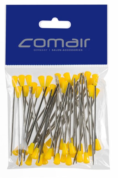 Comair Metallstecker mit Plastikkopf 65mm gelb 50 St&uuml;ck