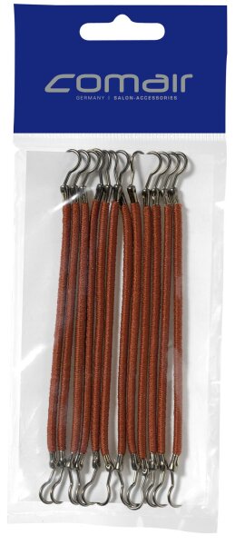 Comair Haarbinder glatt Gummi braun 10cm 12 St&uuml;ck