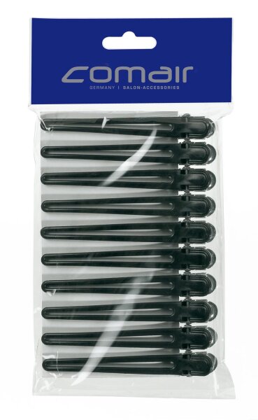 Comair Haarclips Plastik/Aluminium schwarz 95mm 10...